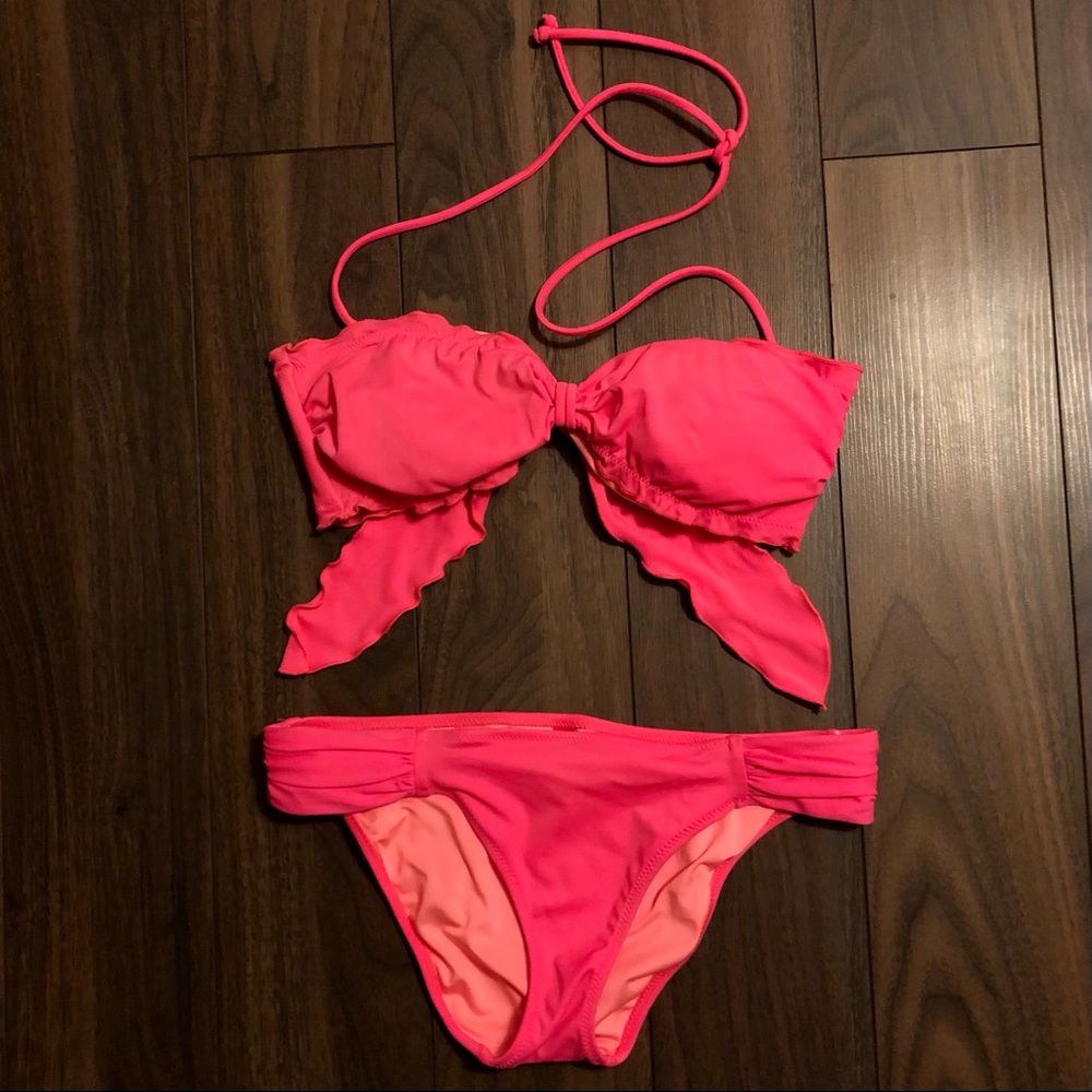 Victoria’s Secret Coral Pink Ruffle Bikini